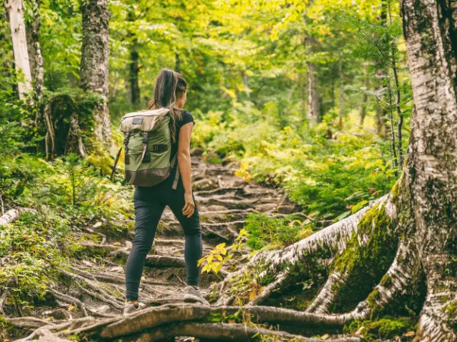 Woman Hiking with Backpack