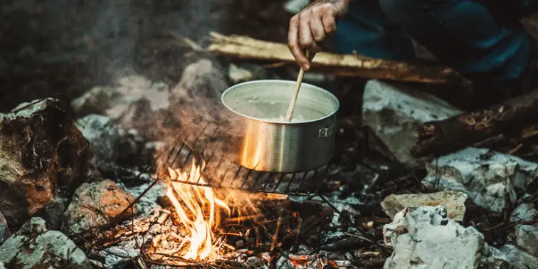 Cooking over a fire