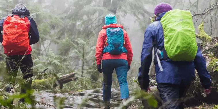 Hiking with full rain gear