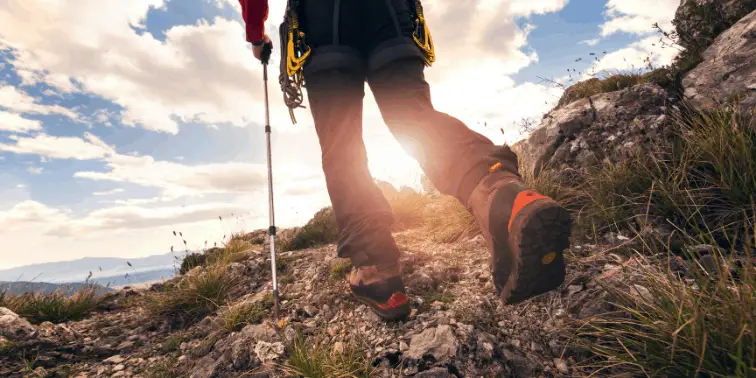 Hiking with hiking poles