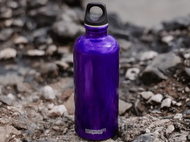 Water Bottle on Rocks